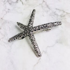 New! Starfish Hair Clip Silver Beach Wedding
